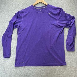 NIKE Dri-Fit Mens Purple Long sleeve Pullover Size Large